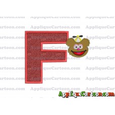 Fozzie Muppet Baby Head 01 Applique Embroidery Design With Alphabet F