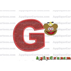 Fozzie Muppet Baby Head 01 Applique Embroidery Design With Alphabet G