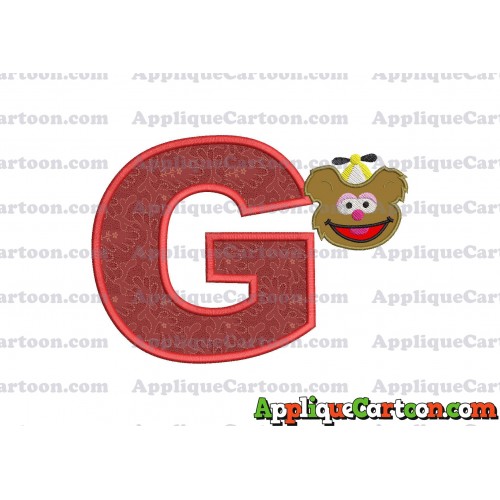 Fozzie Muppet Baby Head 01 Applique Embroidery Design With Alphabet G