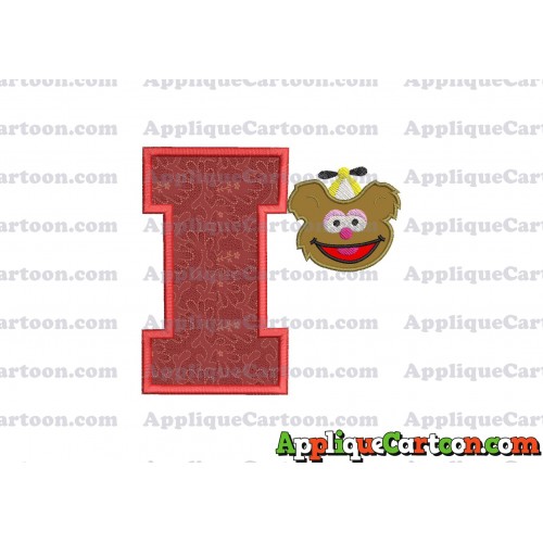 Fozzie Muppet Baby Head 01 Applique Embroidery Design With Alphabet I