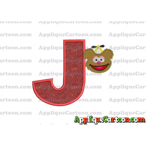 Fozzie Muppet Baby Head 01 Applique Embroidery Design With Alphabet J