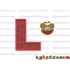Fozzie Muppet Baby Head 01 Applique Embroidery Design With Alphabet L