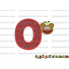 Fozzie Muppet Baby Head 01 Applique Embroidery Design With Alphabet O