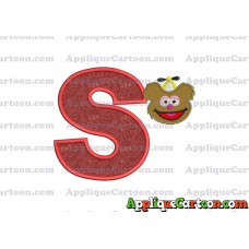 Fozzie Muppet Baby Head 01 Applique Embroidery Design With Alphabet S