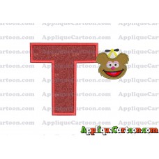 Fozzie Muppet Baby Head 01 Applique Embroidery Design With Alphabet T
