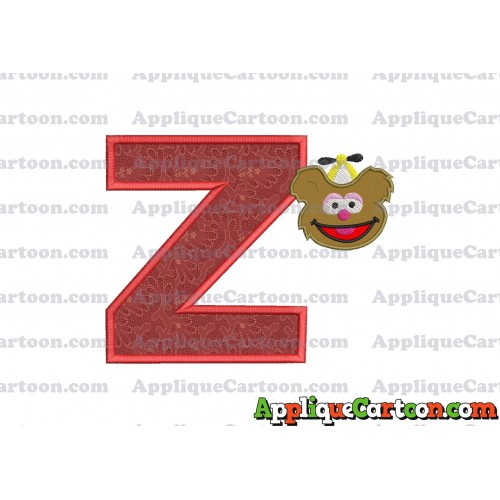 Fozzie Muppet Baby Head 01 Applique Embroidery Design With Alphabet Z