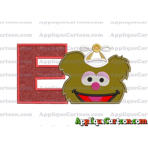 Fozzie Muppet Baby Head 02 Applique Embroidery Design With Alphabet E