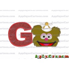 Fozzie Muppet Baby Head 02 Applique Embroidery Design With Alphabet G