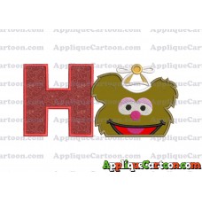 Fozzie Muppet Baby Head 02 Applique Embroidery Design With Alphabet H