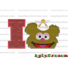 Fozzie Muppet Baby Head 02 Applique Embroidery Design With Alphabet I
