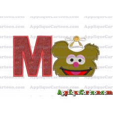 Fozzie Muppet Baby Head 02 Applique Embroidery Design With Alphabet M