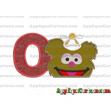 Fozzie Muppet Baby Head 02 Applique Embroidery Design With Alphabet O