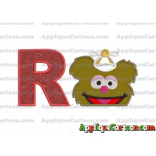 Fozzie Muppet Baby Head 02 Applique Embroidery Design With Alphabet R