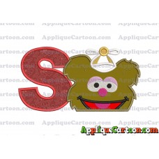 Fozzie Muppet Baby Head 02 Applique Embroidery Design With Alphabet S