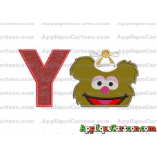 Fozzie Muppet Baby Head 02 Applique Embroidery Design With Alphabet Y
