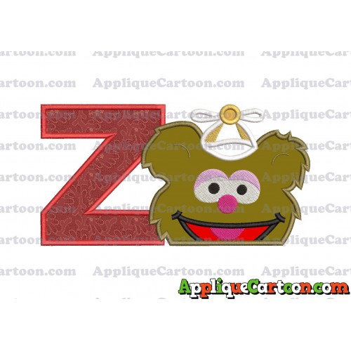 Fozzie Muppet Baby Head 02 Applique Embroidery Design With Alphabet Z