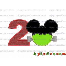 Frankenstein Mickey Mouse Applique Embroidery Design Birthday Number 2