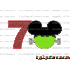 Frankenstein Mickey Mouse Applique Embroidery Design Birthday Number 7