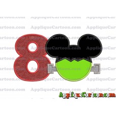 Frankenstein Mickey Mouse Applique Embroidery Design Birthday Number 8