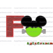 Frankenstein Mickey Mouse Applique Embroidery Design With Alphabet F