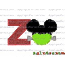 Frankenstein Mickey Mouse Applique Embroidery Design With Alphabet Z