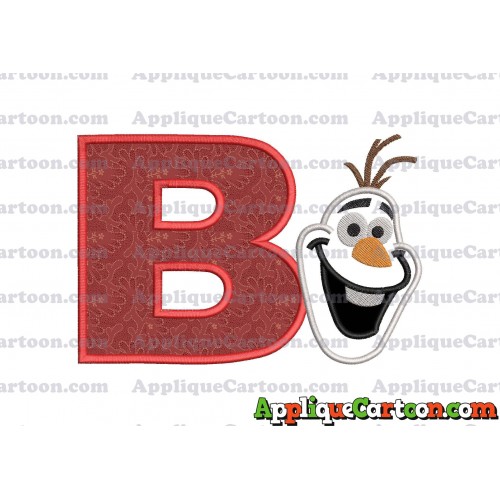 Frozen Snowman Applique Embroidery Design With Alphabet B