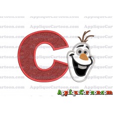 Frozen Snowman Applique Embroidery Design With Alphabet C