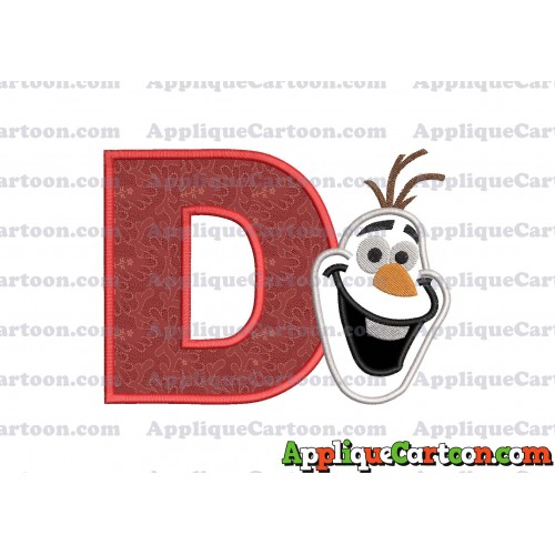 Frozen Snowman Applique Embroidery Design With Alphabet D