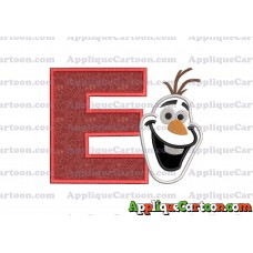 Frozen Snowman Applique Embroidery Design With Alphabet E