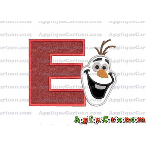 Frozen Snowman Applique Embroidery Design With Alphabet E