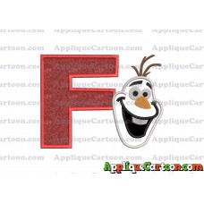 Frozen Snowman Applique Embroidery Design With Alphabet F