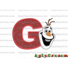 Frozen Snowman Applique Embroidery Design With Alphabet G