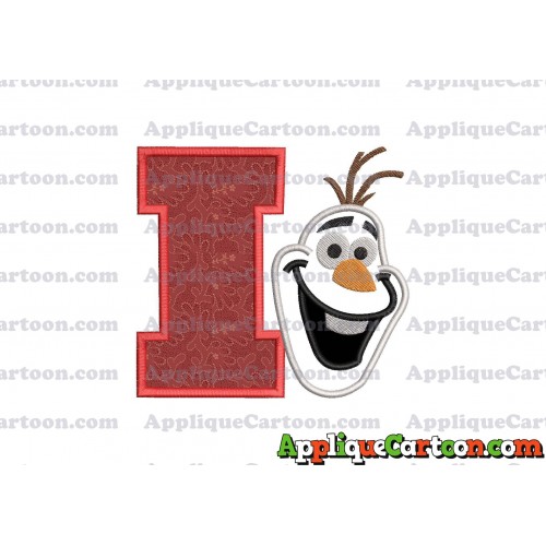 Frozen Snowman Applique Embroidery Design With Alphabet I
