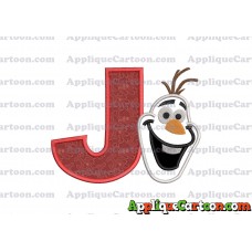 Frozen Snowman Applique Embroidery Design With Alphabet J