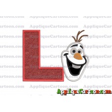 Frozen Snowman Applique Embroidery Design With Alphabet L