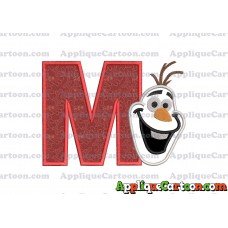 Frozen Snowman Applique Embroidery Design With Alphabet M