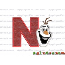 Frozen Snowman Applique Embroidery Design With Alphabet N