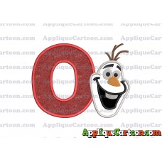 Frozen Snowman Applique Embroidery Design With Alphabet O