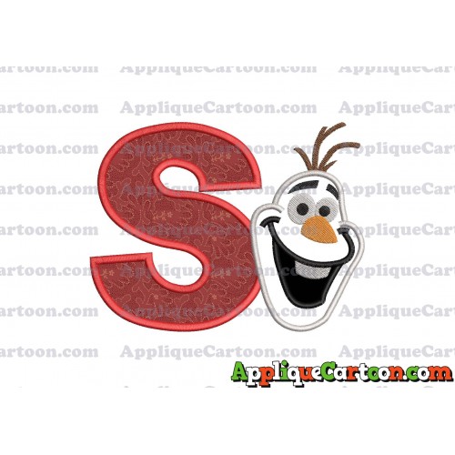 Frozen Snowman Applique Embroidery Design With Alphabet S