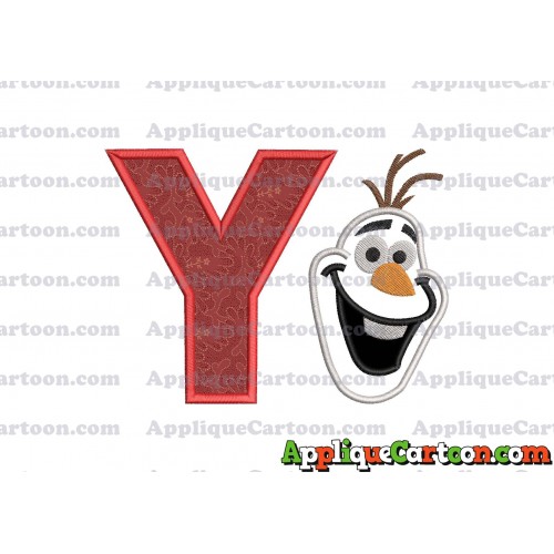 Frozen Snowman Applique Embroidery Design With Alphabet Y
