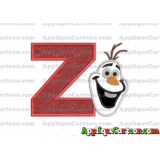 Frozen Snowman Applique Embroidery Design With Alphabet Z