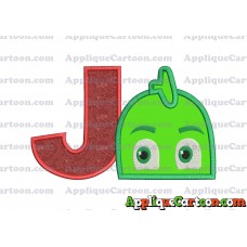 Gekko Pj Masks Applique 02 Embroidery Design With Alphabet J