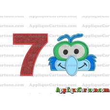 Gonzo Muppet Baby Head 02 Applique Embroidery Design Birthday Number 7