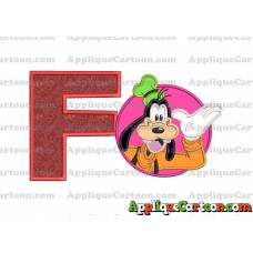 Goofy Circle Applique Embroidery Design With Alphabet F