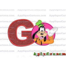 Goofy Circle Applique Embroidery Design With Alphabet G