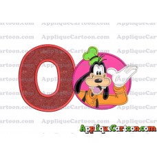 Goofy Circle Applique Embroidery Design With Alphabet O