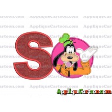 Goofy Circle Applique Embroidery Design With Alphabet S