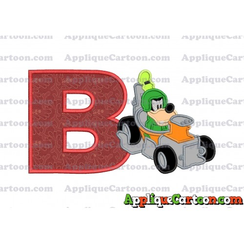 Goofy Roadster Racers Applique Design With Alphabet B