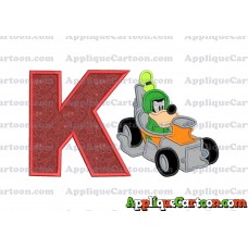 Goofy Roadster Racers Applique Design With Alphabet K