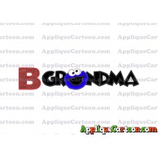 Grandma Cookie Monster Applique Embroidery Design With Alphabet B